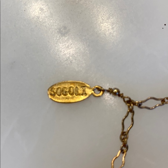 NWT Sogoli lariat style orange jade 3 stone chain - Picture 7 of 7